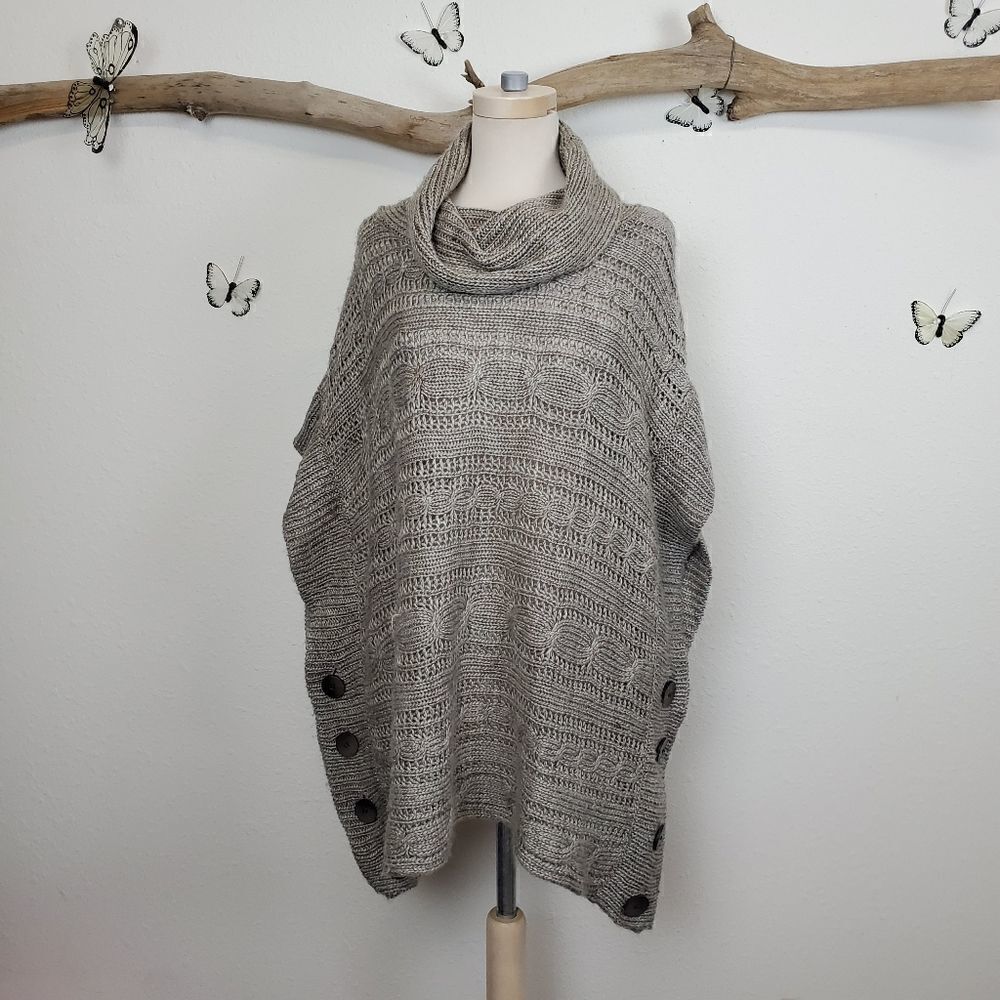 Fever oversized cableknit poncho sweater